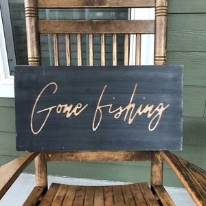 Gone fishing wooden sign